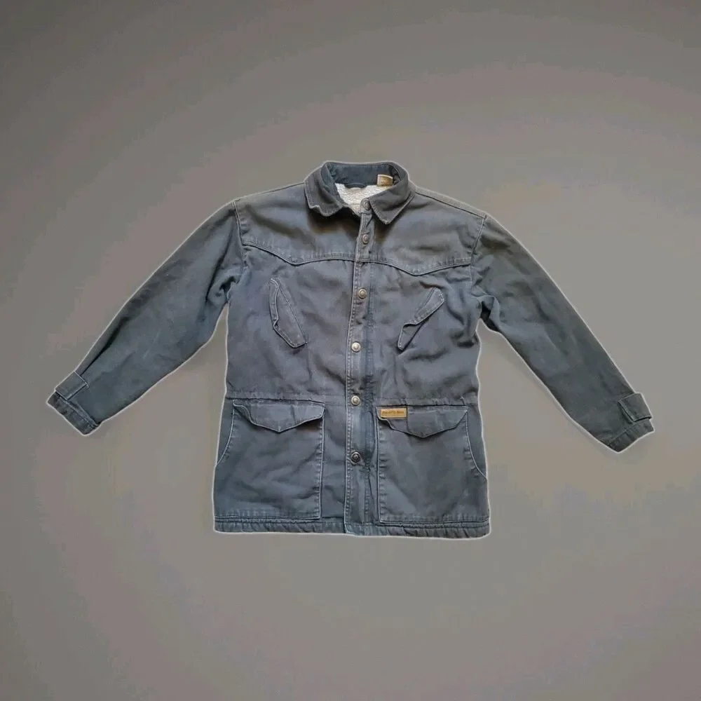 Powder River Outfitter Jacket Youth Large Green Canvas Barn Chore Coat Kid Lined
